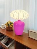 Axyaa Kids Ceramic Desk Lamp Vintage Silk Table Light for Bedroom Study