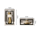 Axyaa Geometric Golden Vase with Rockery Stones for Stylish Floral Arrangements