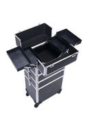 Axyaa Professional 4 in 1 Rolling Makeup Train Case, Pink Cosmetology Case on Wheels