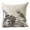 Axyaa Bone Cartoon Cushion Cover - Halloween Themed Decorative Pillow Case
