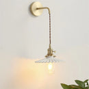 Axyaa Nordic White Pleated Ceramic Pendant Lamp Wall Bedside Bar Vintage Brass Light