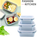 Axyaa Silicone Bento Box - Collapsible Portable Lunch Container