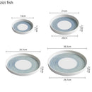 Axyaa Straight Edge Ceramic Plate Set for Molecular Cuisine and Specialty Tableware