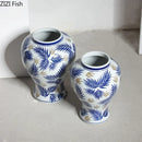 Axyaa Blue White Porcelain Vase Hydroponic Flower Arrangement Decor Craft
