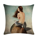 Axyaa Fairy Girl Linen Pillowcase for Home Decor 45X45CM