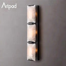 Axyaa Gold Black Marble Wall Lamp LED Sconce for Villa Living Room Bedroom Hallway