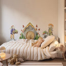 Axyaa Boho Rabbit Mushroom House Nursery Wall Decals for Kids Room and Girls Bedroom