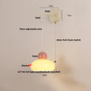 Axyaa Nordic LED Wall Light: Adjustable Glass Bedside Lamp with Pull Chain Switch