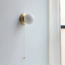 Axyaa White Glass Ball LED Wall Lamps Art Vintage Brass Stair Light Lampara Pared