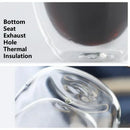 Axyaa Double Wall Glass Cup - Round Style Solid Color Glass Mug