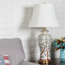 Axyaa Chinese Ceramic Table Lamp for Bedroom Study Night Light Decor