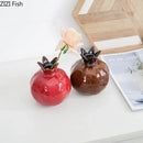 Axyaa Pomegranate Ceramic Vase: Table Decor, Floral Arrangement, Room Aesthetic