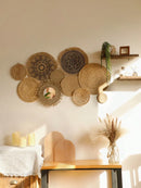 Woven Seagrass Wall Basket Axyaa Rustic Boho Home Decor Farmhouse Round Baskets