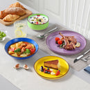 Axyaa Handpainted Spirals Ceramic Plate Set - Mix-Color, 12/18/24PCS, Dinner/Dessert/Bowl/Soup Plates