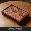 Axyaa Bamboo Flower Tea Tray Cake Rack Teaware Storage Board Tea Furniture