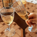 Axyaa 210ml Disposable Clear Plastic Champagne Flutes for Weddings & Parties