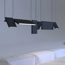 Axyaa Modern Black LED Pendant Lights: Rotatable, for Bar, Office, Bedroom, Living Room