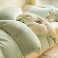 Axyaa Flannel Fleece Bedding Set: Duvet Cover, Pillowcase, Sheet - Queen/Single Size