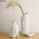 Axyaa Ceramic Warrior Head Vase for Artificial Flowers Decoration