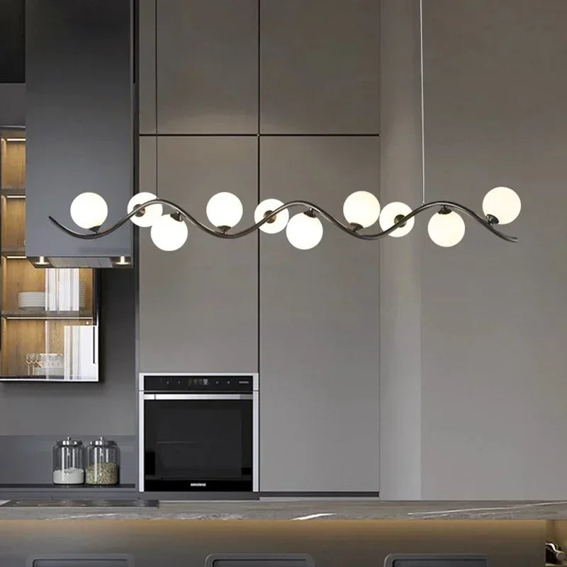 Nordic Glass Ball LED Pendant Light by Axyaa - Elegant Minimalist Chandelier