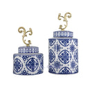 Axyaa Blue & White Porcelain Vase Jar: Classic Chinese Home Decor & Organization