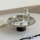 Axyaa Stainless Steel Round Storage Tray for Home and Kitchen Organization