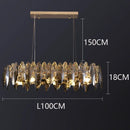 Axyaa Crystal LED Hanging Chandelier for Elegant Home Decor Lighting