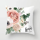 Axyaa Flower Pattern Decorative Sofa Cushion Cover Pillow Pink