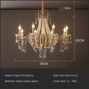 Axyaa French Crystal Chandelier, Vintage Mid-Century Dining Room & Bedroom Lamp