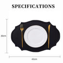 Axyaa PU Placemat Set Luxury Table Pad Set, Black Pink Green Place Mat for Dining Table