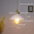 Axyaa Ceramic Copper LED Pendant Light for Home Indoor Decor - Nordic Hanglamp