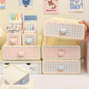 Axyaa Kawaii Cream Stationery Storage Box Organizer - Large Capacity Drawer-style Storage Rack