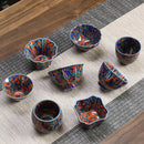 Axyaa Retro Ceramic Kung Fu Tea Set with Large Tea Cups