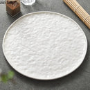 Axyaa Stone Patterned Ceramic Steak Plate Salad Dessert Sushi Serving Molecular Cuisine Tableware