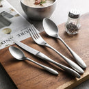 Axya Matte Stainless Steel Cutlery Set - High Grade Western Style Utensils