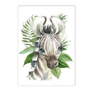 Axyaa Jungle Animal Custom Name Canvas Wall Art for Kids Room