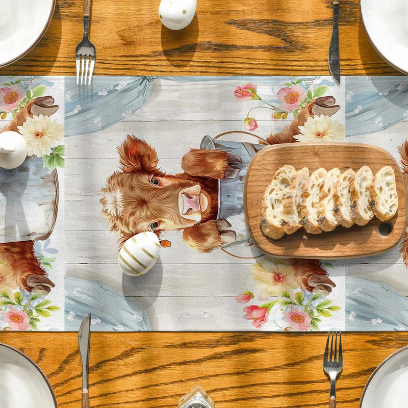 Axyaa Farmhouse Table Runner for Kitchen and Dining Decor