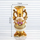 Axyaa Gold Ceramic Vase: Retro High-End Home Decor & Wedding Decoration