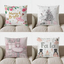 Axyaa Merry & Bright Ballet Girl Pillow Cover for Sofa, Bedroom, Car