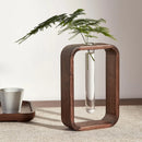 Retro Solid Wood Hydroponic Plant Vase for Living or Dining Room by Axyaa