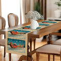Axyaa Christmas Santa Table Runner - Washable Dining Cloth for Home Decoration