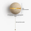 Axyaa Eggshell Stone Ball LED Wall Lamp with Pull Chain Switch