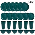 Axyaa Green Wheat Straw Cutlery Set and Tableware Collection