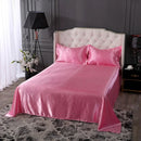 Axyaa Silky Satin Queen Bed Sheet Set Luxury Solid High End Rayon Sheets