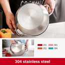 Axya 304 Stainless Steel Soup Pot for Gas & Induction Cooker, Thickened Design