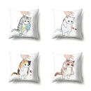 Cute Cat Cushion Cover by Axyaa: Cartoon Pets Pillow Case for Home Sofa Decor