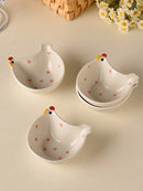 Axyaa Chicken Seasoning Dish Set: 2 Ceramic Mini Bowls, Household Storage Box