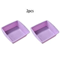 Silicone Baking Tray Set for Household Oven by Axyaa: Easy Demold, Rectangular & Square Cake Mold
