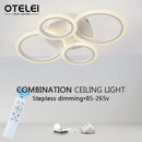 Axyaa LED Ceiling Light with Remote Control Dimming - Acrylic Chandelier for Home Decor