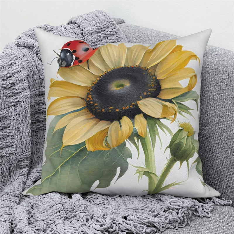 Sunflower Decorative Pillow Cover by Axyaa | Sofa, Car, Living Room Decoration